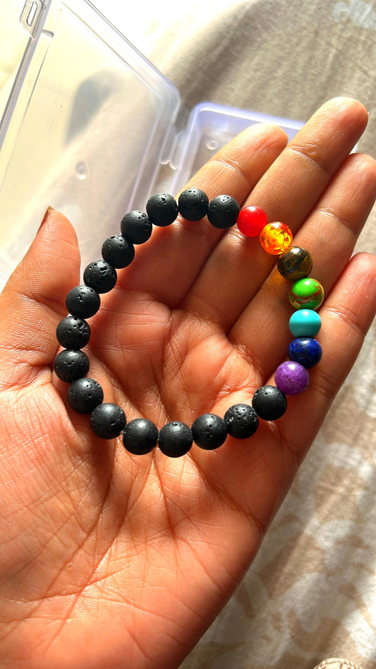 7 Chakra Lava bracelet